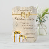 Snowflakes、Bow、Presents、Companyのクリスマス・パーティ 招待状 (スタンド正面)