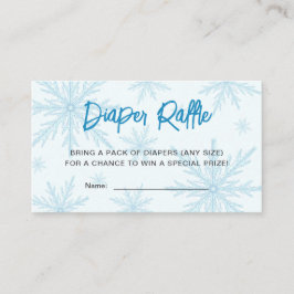 Snowflakes Boy Baby Shower Diaper Raffle Ticket エンクロージャーカード