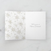 Snowflakes Christmas Blond Woman Poinsettia Floral カード (内部)