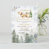 Snowflakes Cookie Cocktail Christmas Holiday Party 招待状 (スタンド正面)