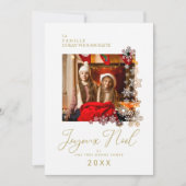 Snowflakes French Modern Elegant Chic Christmas シーズンカード (正面)