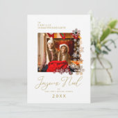 Snowflakes French Modern Elegant Chic Christmas シーズンカード (スタンド正面)