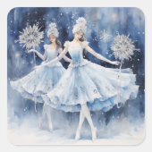 Snowflakes from The Nutcracker Ballet スクエアシール (正面)