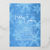 Snowflakes Holiday Party Invitation 箔シーズンカード (正面)