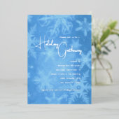 Snowflakes Holiday Party Invitation 箔シーズンカード (立ち正面)
