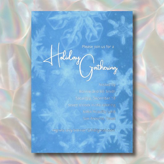 Snowflakes Holiday Party Invitation 箔シーズンカード