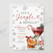 Snowflakes Jingle & Mingle Christmas Cocktail  招待状 (正面)