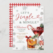 Snowflakes Jingle & Mingle Christmas Cocktail  招待状 (正面/裏面)