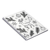  Snowflakes Line Art Notebook ノートブック (右側)