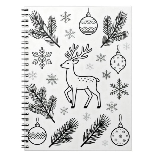  Snowflakes Line Art Notebook ノートブック (正面)