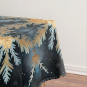  Snowflakes Magic Christmas Black Gold Blue テーブルクロス (インサイチュ)
