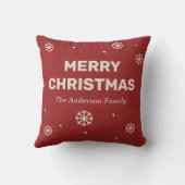 Snowflakes & Merry Christmas Red  クッション (裏面)