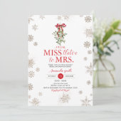 Snowflakes Miss tletoe to Mrs Bridal Shower  招待状 (スタンド正面)