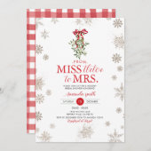 Snowflakes Miss tletoe to Mrs Bridal Shower  招待状 (正面/裏面)