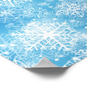 Snowflakes on blue ポスター (角)