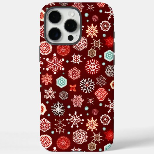 Snowflakes on Burgundy Case-Mate iPhoneケース (裏面)