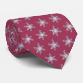 Snowflakes on Burgundy  wedding Neck Tie ネクタイ (ロール)
