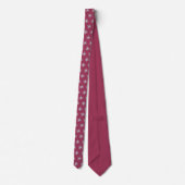 Snowflakes on Burgundy  wedding Neck Tie ネクタイ (裏面)