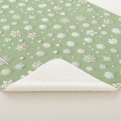 Snowflakes on Mint シェルパブランケット (3/4)