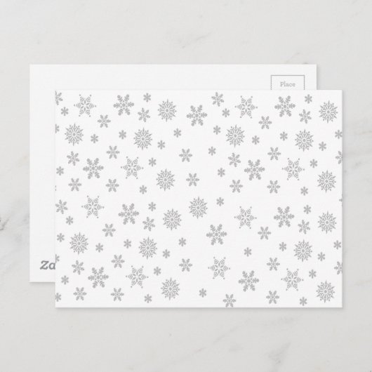 Snowflakes Pattern on White ポストカード (正面/裏面)