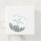 Snowflakes Pine Trees Winter Baby Shower  フェイバータグ (インサイチュ)
