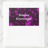 Snowflakes Purple Background Rectangleスタンプ 長方形シール (バッグ)