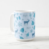 Snowflakes, Reindeer & Elegant Holiday Design コーヒーマグカップ (正面左)