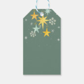 Snowflakes & Smiles | グリーンとイエローのクリスマス ギフトタグ (裏面)