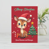 Snowflakes & Snuggles Christmas card 招待状 (スタンド正面)