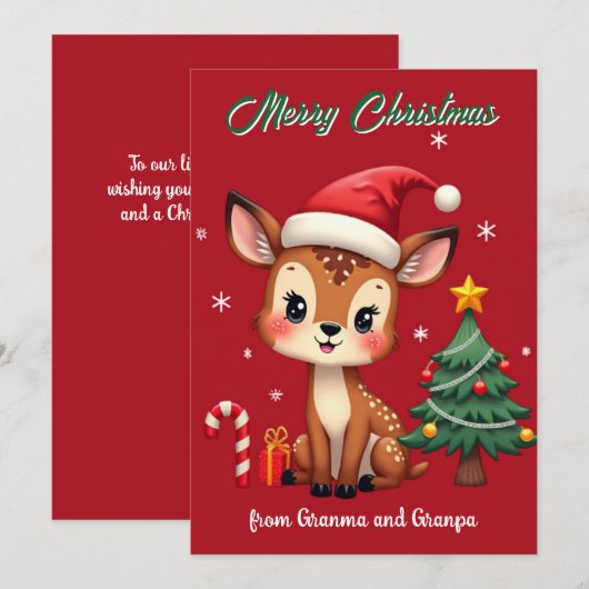 Snowflakes & Snuggles Christmas card 招待状 (正面/裏面)