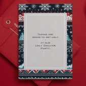 Snowflakes Stars Ugly Sweater Christmas Party 招待状