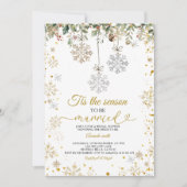 Snowflakes Tis The Season to Be Married Bridal  招待状 (正面)