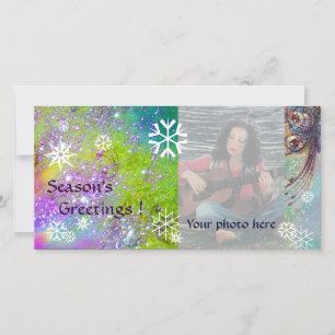 SNOWFLAKES,VIOLET,green,blue,white シーズンカード
