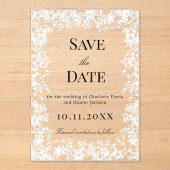 Snowflakes winter clear wedding Save the Date card アクリル招待状 (正面)