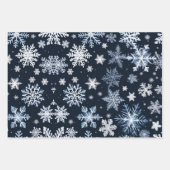 Snowflakes Winter Design Blue Cold Cute ラッピングペーパーシート (正面2)