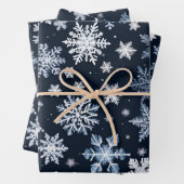 Snowflakes Winter Design Blue Cold Cute ラッピングペーパーシート (インサイチュ)