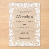 Snowflakes winter frosted wedding アクリル招待状 (正面)