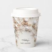 Snowflakes Winter Wonderland Baby Shower 紙コップ (正面)