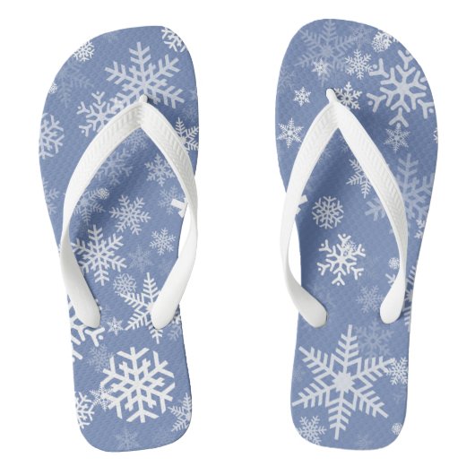 Snowflaksグラフィックカラー背景 ビーチサンダル (フットベッド)