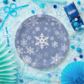 Snowflaksグラフィックカラー背景 ペーパープレート (パーティー)