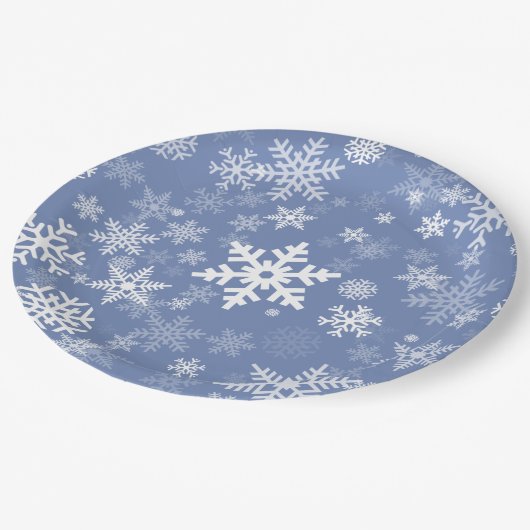 Snowflaksグラフィックカラー背景 ペーパープレート (アングル)