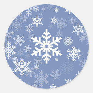 Snowflaksグラフィックカラー背景 ラウンドシール
