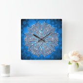 Snowflaks Art 13 Wall Clocks & Numeral Options スクエア壁時計 (ホーム)