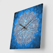 Snowflaks Art 13 Wall Clocks & Numeral Options スクエア壁時計 (傾斜)