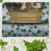 Snowglobeフレームのあなた自身の写真! - キッチンタオル (折り畳み)