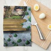 Snowglobeフレームのあなた自身の写真! - キッチンタオル (四つ折り)