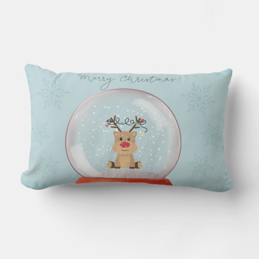 Snowglobe Wonderland Throw Pillow ランバークッション (正面)