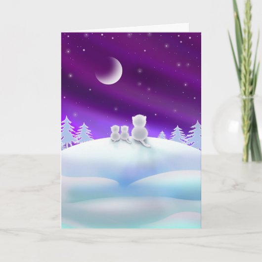 Snowhillの休日カードの猫 シーズンカード (正面)