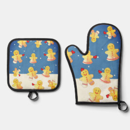 Snowing Gingerbread 鍋つかみ&鍋敷きセット