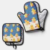 Snowing Gingerbread  鍋つかみ&鍋敷きセット (正面/裏面)